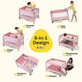 thumbnail image 2 of HARPPA 6-in-1 Baby Playard with Bassinet, Changing Table & Storage, Portable Travel Playard for Newborn,Pink, 2 of 11