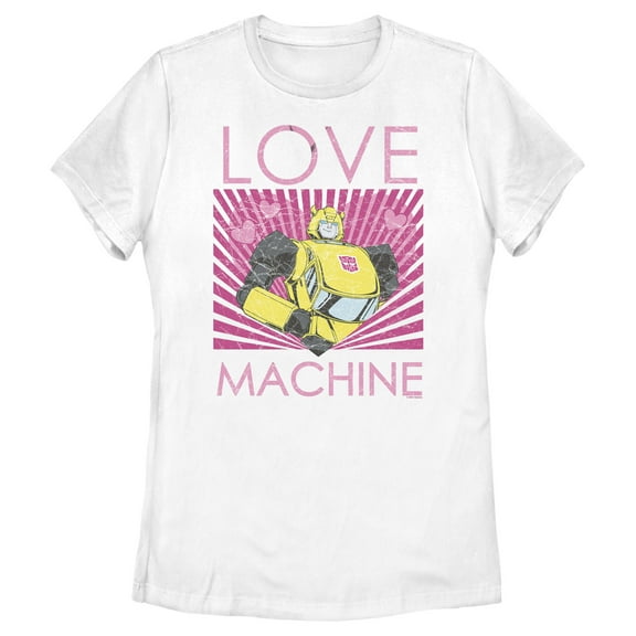 Women's Transformers Bumblebee Love Machine Graphic Tee White Small