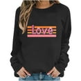 thumbnail image 5 of Womens Valentines Sweatshirt Cute Love Heart Graphic Long Sleeve Round Neck Casual Fashion Holiday Sweatshirts Tops (S, Black), 5 of 9