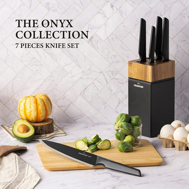 Onyx Collection 5 Kitchen Knife Set with Acrylic Block - Set of 5
