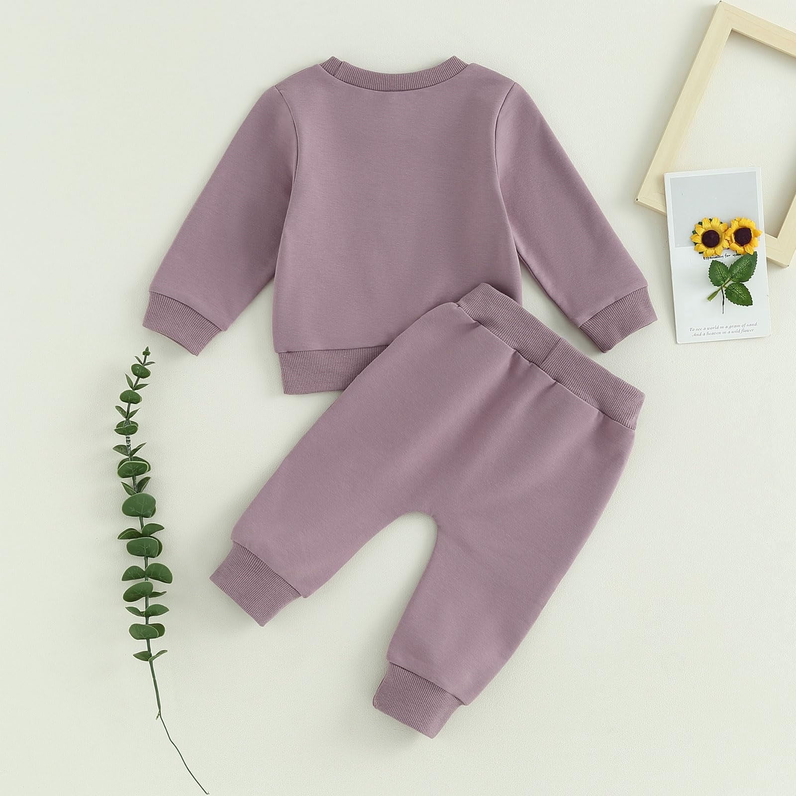 Ensemble Vêtements D'hiver Bébé Fille - Sweat-shirt + Pantalon De Jogging 2 Pièces - Taille 2-3 Ans - Violet - 4
