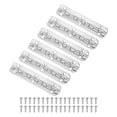 thumbnail image 1 of Uxcell 6-Pack Bisagras de Puerta, 2 5/9in (65mm) Hierro Electrochapado Bisagras de Mini Puerta Interior Plegables 180° con Tornillo [Tono Plateado], 1 of 7