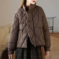 thumbnail image 5 of Bixock Women Outerwear Fall and Winter Casual Solid Color Long Sleeve Hooded Quilted Jacket, 5 of 5