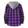 thumbnail image 6 of Bysome Men Hoodies Plaid Print Long Sleeve Hooded Shirts Autumn Warm Men Hoodie Size XL Purple, 6 of 8