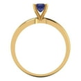 thumbnail image 4 of 0.5 ctw Solitaire Anniversary Ring for Women | Princess Cut Simulated Tanzanite | Hyperallergenic Solid 18K Yellow Gold, 4 of 5