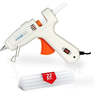 Cowalt 60W Professional Hot Glue Gun Kit - Full Size, Fast Heating, Heavy Duty Silicone Glue Gun with Sticks for Crafts, DIY, Home Repairs White