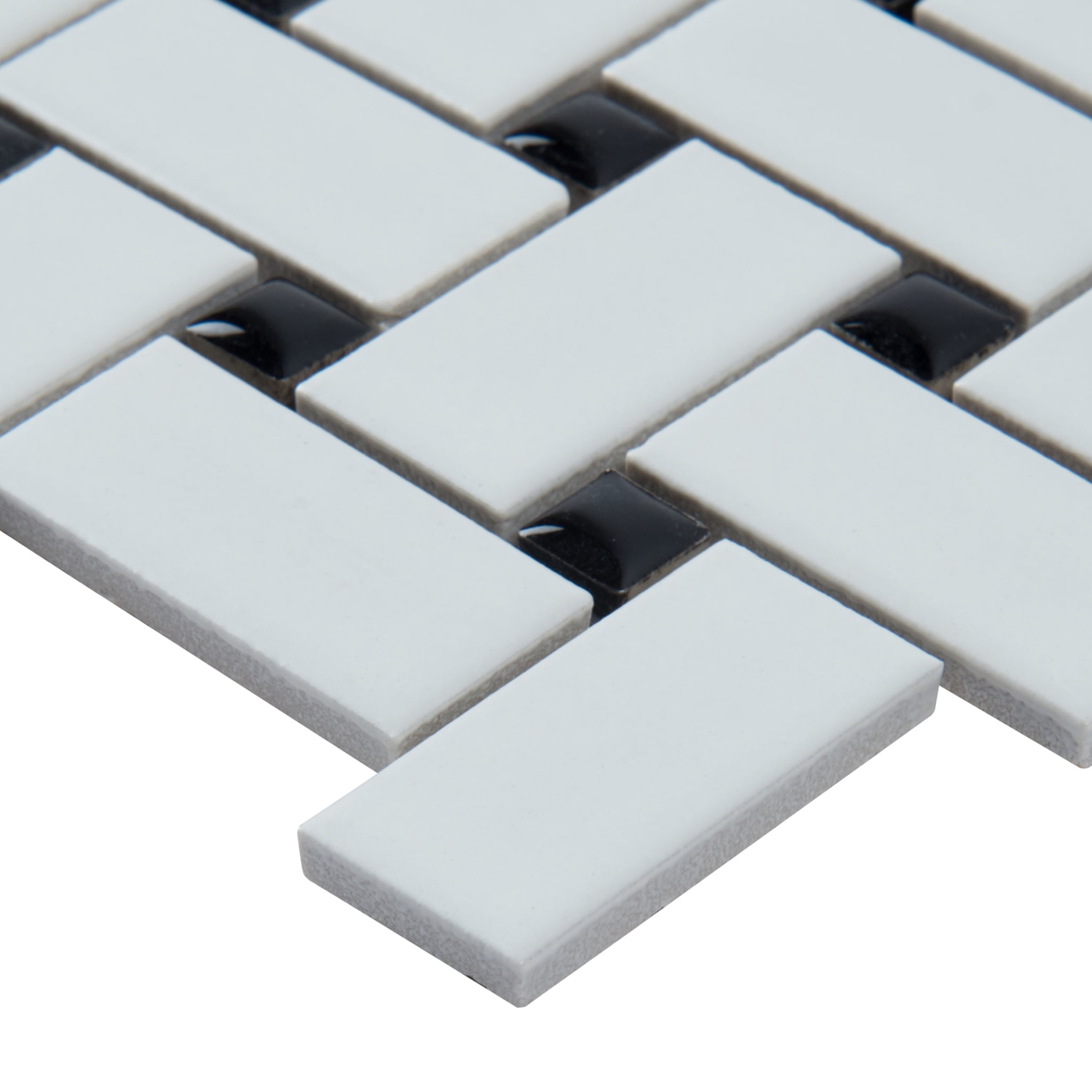 MSI Retro Weave Bianco 11.73 in. x 11.73 in. x 6 mm Porcelain Mesh-Mounted Mosaic Tile (14.4 sq. ft. / case)