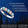 thumbnail image 2 of Gem Stone King 10K Two Tone Gold Swiss Blue Topaz and Pink Lab Grown Diamond Wedding-Bands Ring for Women | 0.96 Cttw | Round 3.5MM | Gemstone November Birthstone | Size 8, 2 of 6