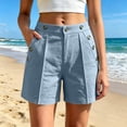 thumbnail image 6 of Omexry Maternity Shorts for Women Women's Summer Solid Color Casual Shorts with Pockets and Multiple Buttons Gray L, 6 of 6