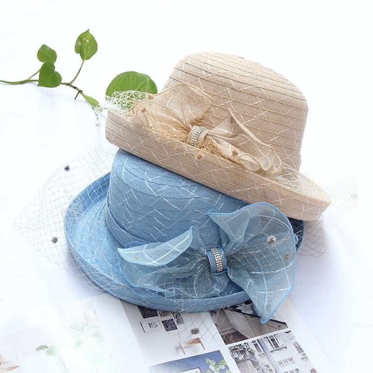 Women Vintage Bow Roll Brim Cloche Hat for Derby Day, Church  display picture 1