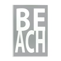 Stupell Industries Beach Word on Grey Typography Painting Unframed Art Print Wall Art, 10 x 15