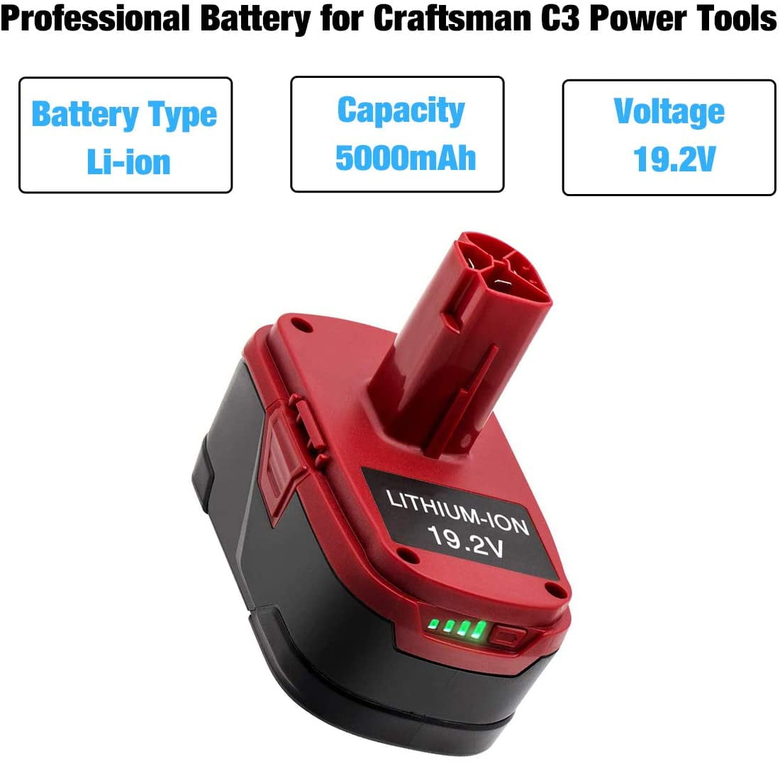 Power hand tools 2 pack 5 0ah 19 2v lithium ion replacement for