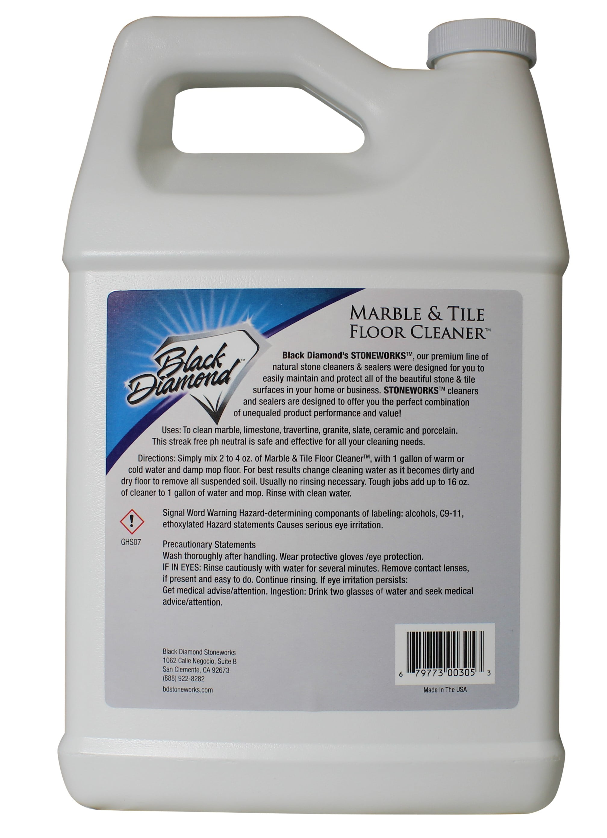 Black Diamond Stoneworks MARBLE & TILE FLOOR CLEANER. Great for Ceramic,  Porcelain, Granite, Natural Stone, Vinyl and Brick. No-rinse  Concentrate.(1-Gallon)