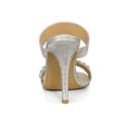 thumbnail image 2 of BLISSFUL STEP Women's Glitter Rhines Stiletto Heel Sandals Silver 6, 2 of 8