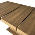 thumbnail image 6 of 63"-79" Extendable Dining Table for 4-8, Rectangle Kitchen Table with Storage Cabinet and Removable Leaf, Space Saving Expandable Dinner Furniture for Living Room, Brown, 6 of 9
