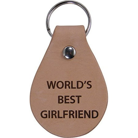 World's Best Girlfriend Leather Key Chain - Great Gift for Birthday,Valentines Day, Anniversary or Christmas Gift for girlfriend,