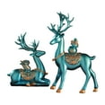 thumbnail image 5 of 2pcs Resin Reindeer Sculptures - Elegant Deer Statues for Home, Office & Holiday Decor - Modern Deer Couple Figurines for Tabletop, Shelf, Fireplace - Christmas, Wedding, Housewarming Gift,Blue, 5 of 6