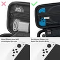 thumbnail image 6 of Mytrix Black Samurai Carrying Case for Nintendo Switch, Portable Hard Shell Pouch Travel Storage Bag for Switch Console, with 11 Game Card Slots & Accessory Pocket, Shoulder Strap Included, 6 of 8