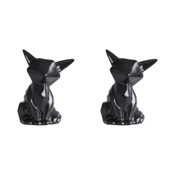 Moyic Unique Add Home Porcelana Foxe Cat Elección para cualquier cerámica de porcelana Estilo único de cerámica Add Charm Home Negro S Negro S 2Conjunto