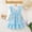 Blue, variant on Girls Hot Pink Star Tulle Sparkle Birthday Party Dress with Flutter Sleeves Sizes 3-9,Size 5 T