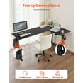 thumbnail image 5 of VEVOR L Shaped Desk, Electric Adjustable Height Corner Gaming Desk with Dual Hooks, Heavy Duty Carbon Steel L-Shaped Computer Table with Power Outlets for Home and Office, Easy to Assemble, Black, 5 of 9