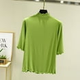 thumbnail image 2 of MeetoTime Comfortable Tops for Women Mock Neck Half Sleeve Pullover Shirts Soft Slim Basic Layer Undershirts, 2 of 3