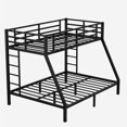thumbnail image 5 of Twin XL over Queen Bunk Bed, Heavy Duty Metal Bunk Bed Frame with 2 Side Ladders and Full-length Guardrails, for Teens Adults Bedroom, Space-Saving Design, No Box Spring Needed, 5 of 7