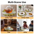 thumbnail image 2 of Summer Sunflowers Round 13 Inch Placemats Set of 6, Botanical Country Flowers Leaves HeatResistant Non Slip Place Mats for Dining Table, Wipeable Braided Kitchen Table Mats for Housewarming, 2 of 9