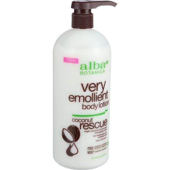 Alba Botanica HG1603810 32 oz Very Emollient Body Lotion, Coconut Rescue