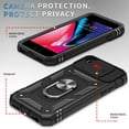 thumbnail image 6 of JTCASES for iPhone 7 Case, Sliding Camera Cover+ Rotating Ring Kickstand + Magnetic Car Mount + Inside Card Holder, Bracket Shockproof Frame Anti-drop PC TPU Heavy Duty Protection, Black, 6 of 11