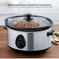 thumbnail image 6 of OVENTE Electric Slow Cooker with 3 Cooking Settings, Non-Stick and Dishwasher Safe Stoneware, Stainless Steel Body, Glass Lid 3.7 Qt Oval Pot for Entrees, Soups, Sauces, Stews & Dips, Silver SLO35ABR, 6 of 8