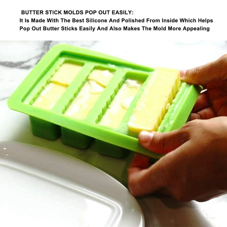BUTTER STICK MOLDS POP OUT EASILY: It Is Made With The Best Silicone And  Polished From Inside Which Helps Pop Out Butter Sticks Easily And Also  Makes The