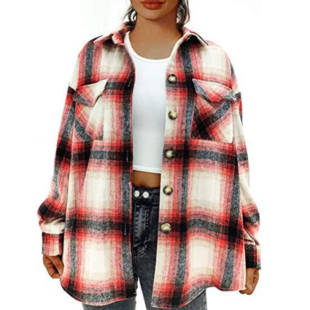 Powerdelux Women Plaid Flannel Jacket 