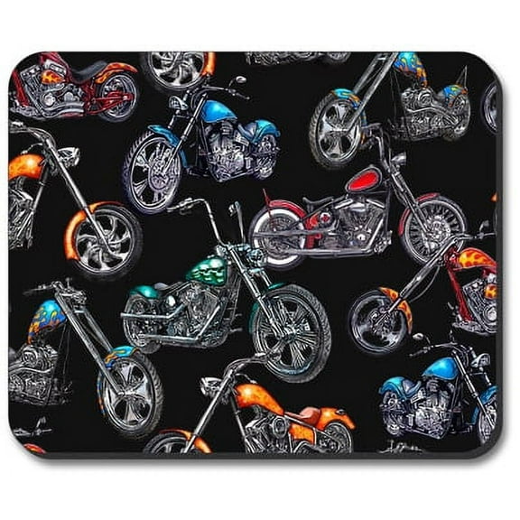 Art Plates Mouse Pad - Choppers & Skulls - Black