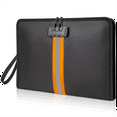 thumbnail image 1 of Fireproof Document Bag with Lock,13x9.2Inch Fireproof Money Bag,with Zipper and Lock,Suitable for Tablets, A4 Documents,1 * File Bag,Black, 1 of 8