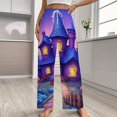 thumbnail image 2 of Enchanted Purple Castle Night Scene-1 Pajama Pants Breathable with Pockets Pajamas For Lady Vintage Sleeping Pants Bedroom Homewear, 2 of 6