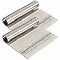 thumbnail image 1 of 2 Pack Stainless Steel Dough Scraper With Measuring Scale, Cake Cutter, Pizza Cutter, Bread Divider Banmo, 1 of 5