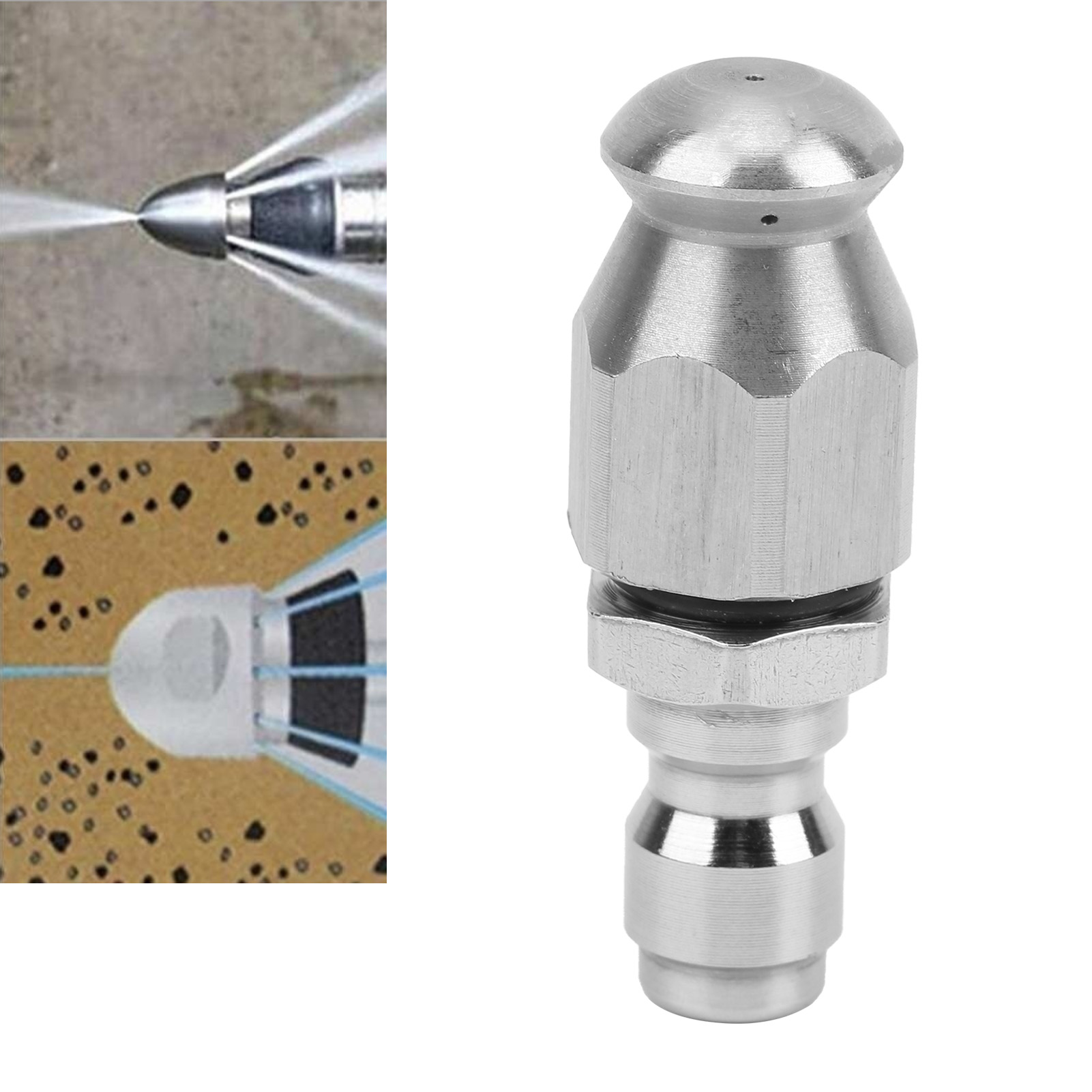 Tebru Nozzles,Cleaning Pipe Dredge Nozzle,Pipe Dredging Nozzle 1/4in