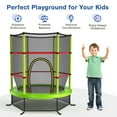 thumbnail image 5 of Costway 55" Kids Trampoline Bouncing Jumping Mat Recreational Trampoline W/Enclosure Net Green, 5 of 12
