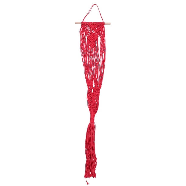 GOOHOCHY 1 macetero colgante creativo de red de cuerda de algodón para decoración del hogar, color rojo