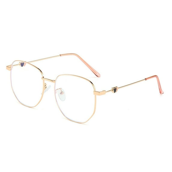 Men Women Love Office Eye Protection Computer Goggles Oversized Eyeglasses Ultra Light Frame Anti-Blue Light Glasses ROSE GOLD