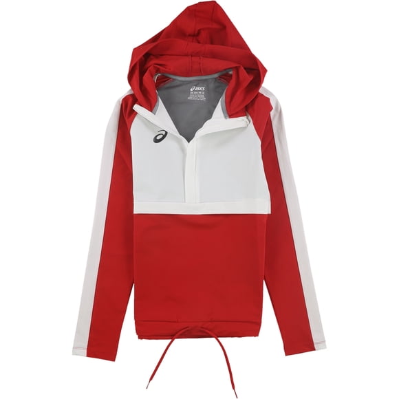 ASICS Veste de Survêtement Tissée Extensible Fermeture à Glissière 1/2 pour Femmes, Rouge, Très Petit