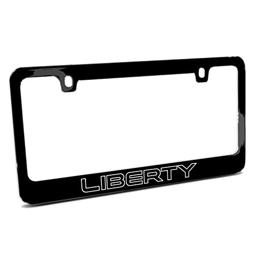Jeep Liberty Outline Black Metal License Plate Frame - Walmart.com ...