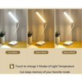 thumbnail image 2 of Lámpara de escritorio LED inalámbrica recargable por USB, intensidad regulable táctil 3 modos de color, lámpara de lectura de mesa para niños mesita de noche para dormitorio, 2 of 5