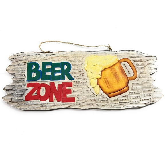 Tiki Bar "Beer Zone" Wooden Sign Happy Hour Sign 20" | #snd25077