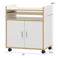 thumbnail image 3 of Giantex Rolling Kitchen Trolley, Microwave Cart w/Cabinet & Three Shelves, Versatile Island Stand, 3 of 6
