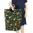 thumbnail image 4 of Yayeee Freestanding Laundry Hamper with Handle Collapsible Large Storage Basket for Clothes, Orange Flowers, 4 of 7