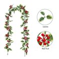 thumbnail image 3 of Guirnalda navideña de bayas rojas artificiales de ratán con piñas y flores, guirnalda de bayas artificiales, decoraciones navideñas para chimeneas de interior y exterior, vacaciones de, 3 of 5