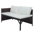 thumbnail image 6 of Veryke 3-Piece Outdoor Rattan Sectional Sofa Set w/Cushions, Brown, 6 of 10