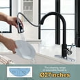 thumbnail image 4 of Wowow Kitchen Faucets for Sink 1 or 3 Hole, High Arc Stainless Steel Kitchen Sink Faucet with Sprayer, Polished Chrome and Black Faucet for Kitchen RV Laundry Sinks, 4 of 7